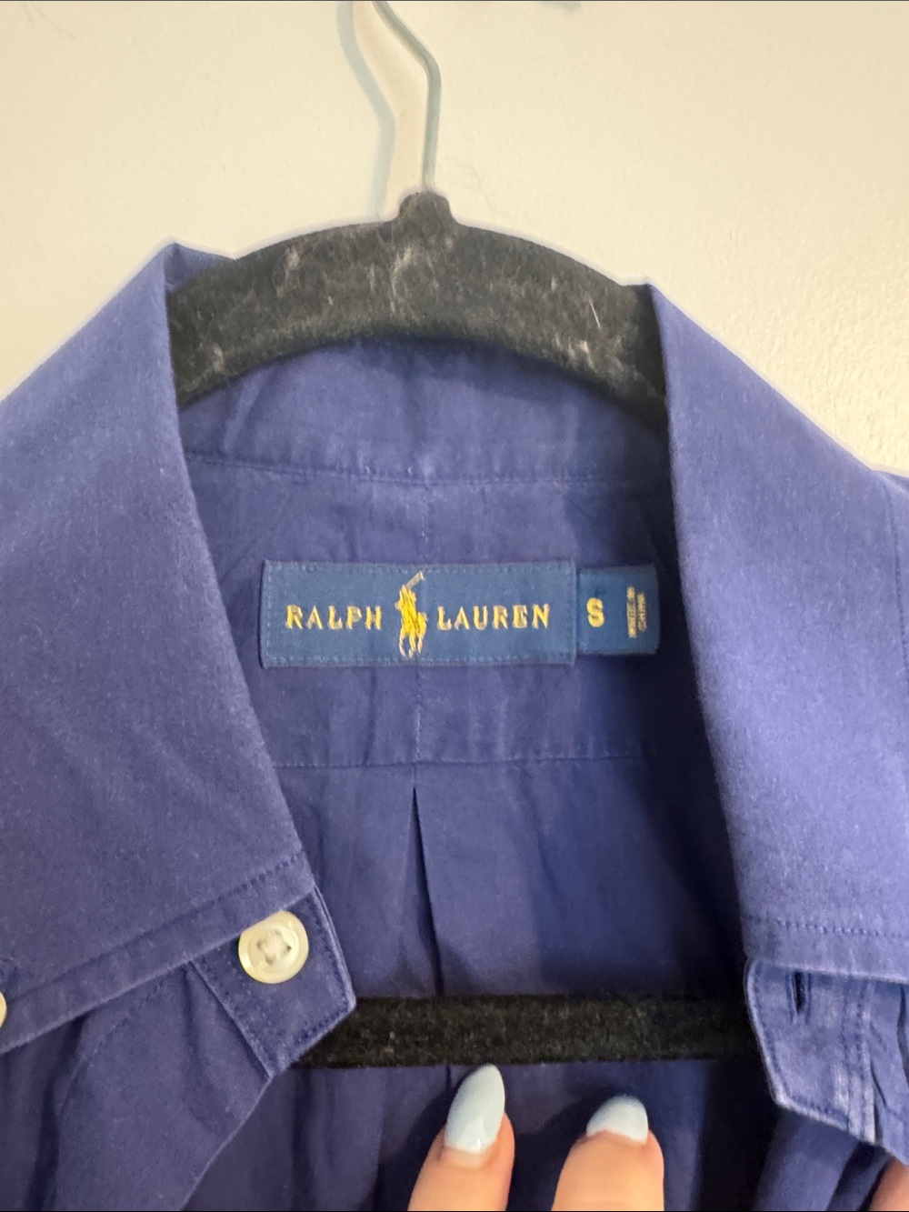 Polo by Ralph Lauren Button-Down Shirt in Royal Blue with Yellow Pony - Picture 2 of 3